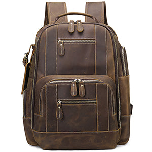 BOSTANTEN Leather Backpack for Men, 15.6 inch Laptop Backpack Large Ca