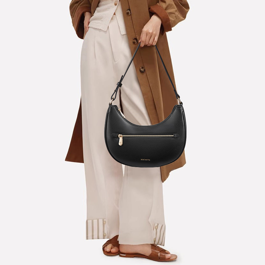 Kweli Crescent Shoulder Bag with Zip Pocket