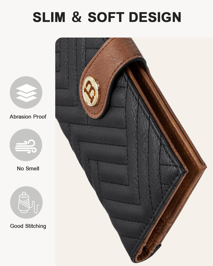 Luna Slim Quilted Leather Bifold Card Wallet