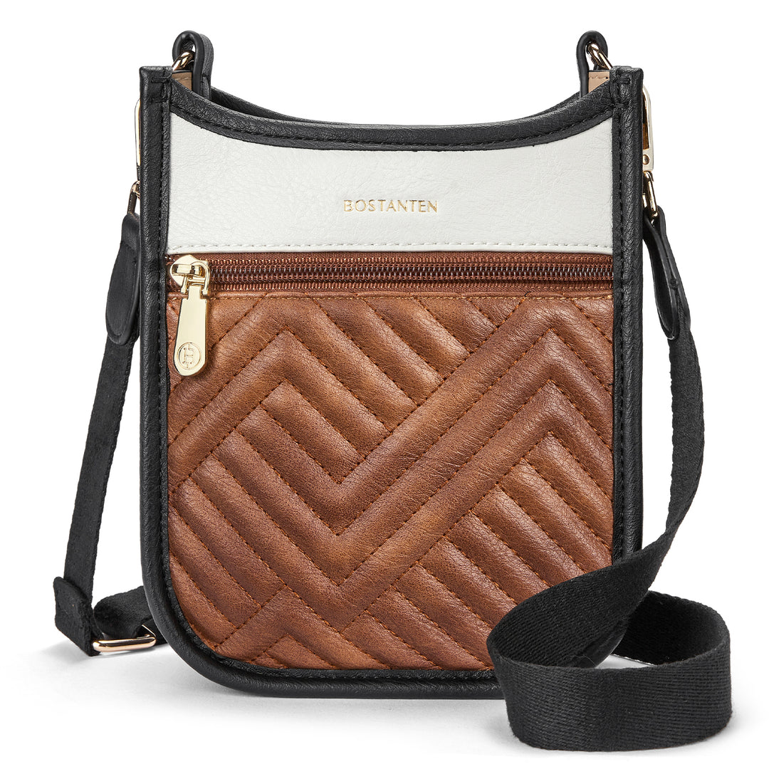 Quilted Leather Crossbody Phone Purse