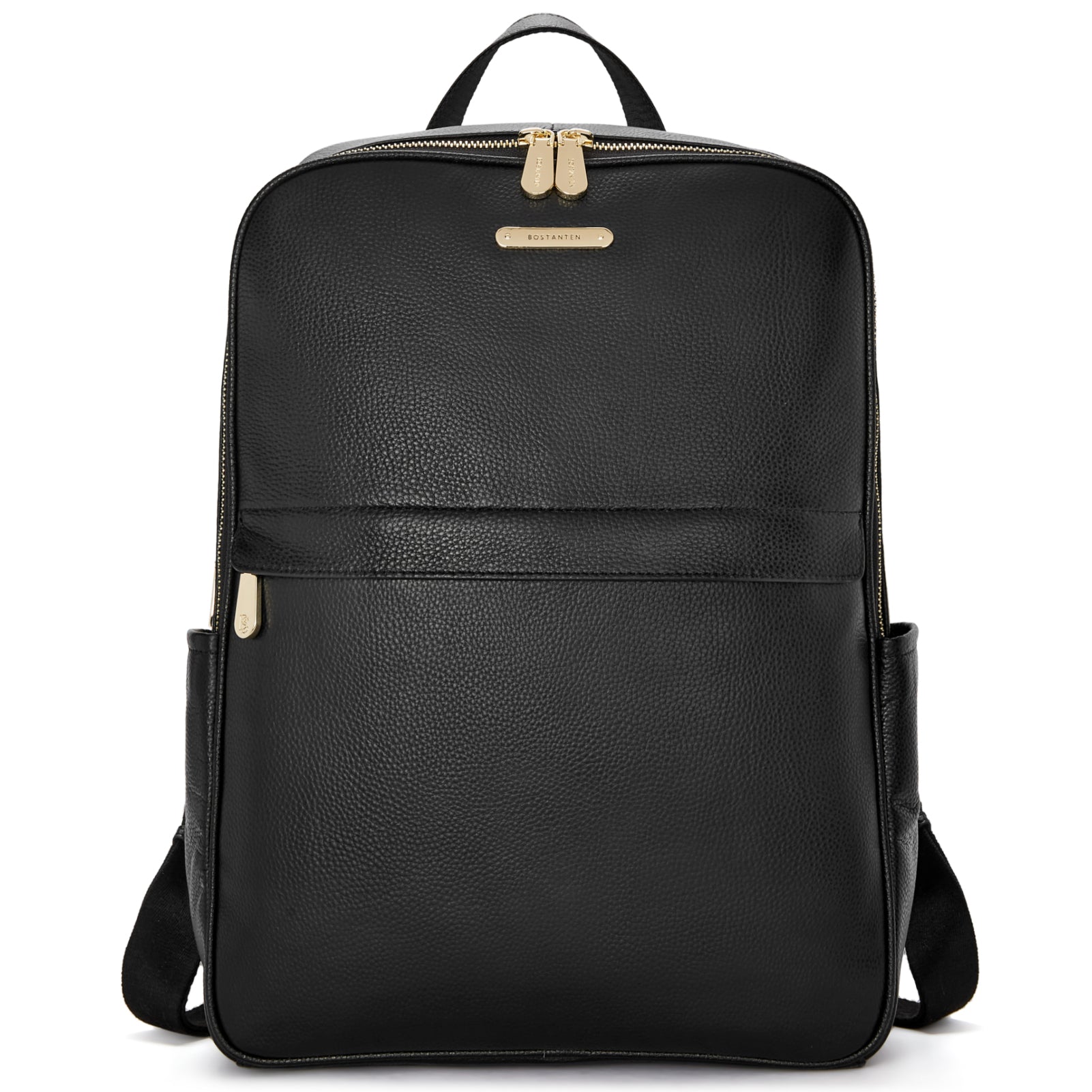 Black leather laptop backpack women's online