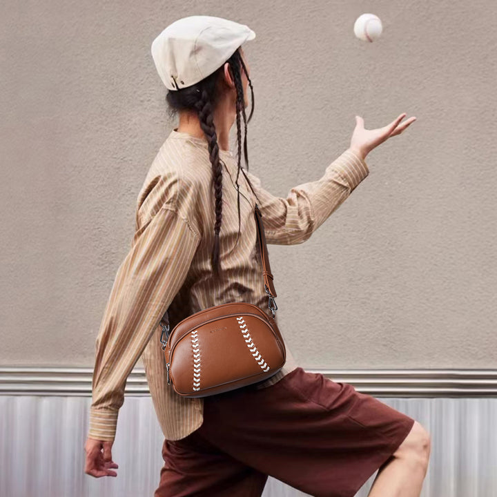 Harper Jones Baseball Stitch Crossbody – Sporty Elegance with a Playful Touch