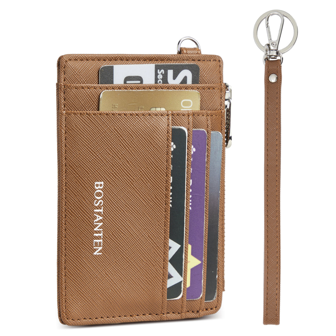 Lomy Slim Wristlet Keychain Wallet With Zipper Pocket