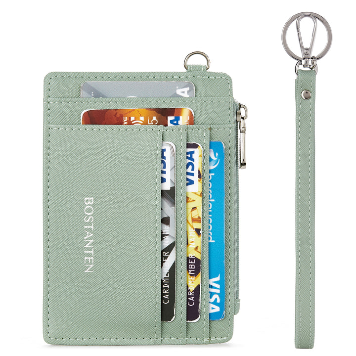 Lomy Slim Wristlet Keychain Wallet With Zipper Pocket