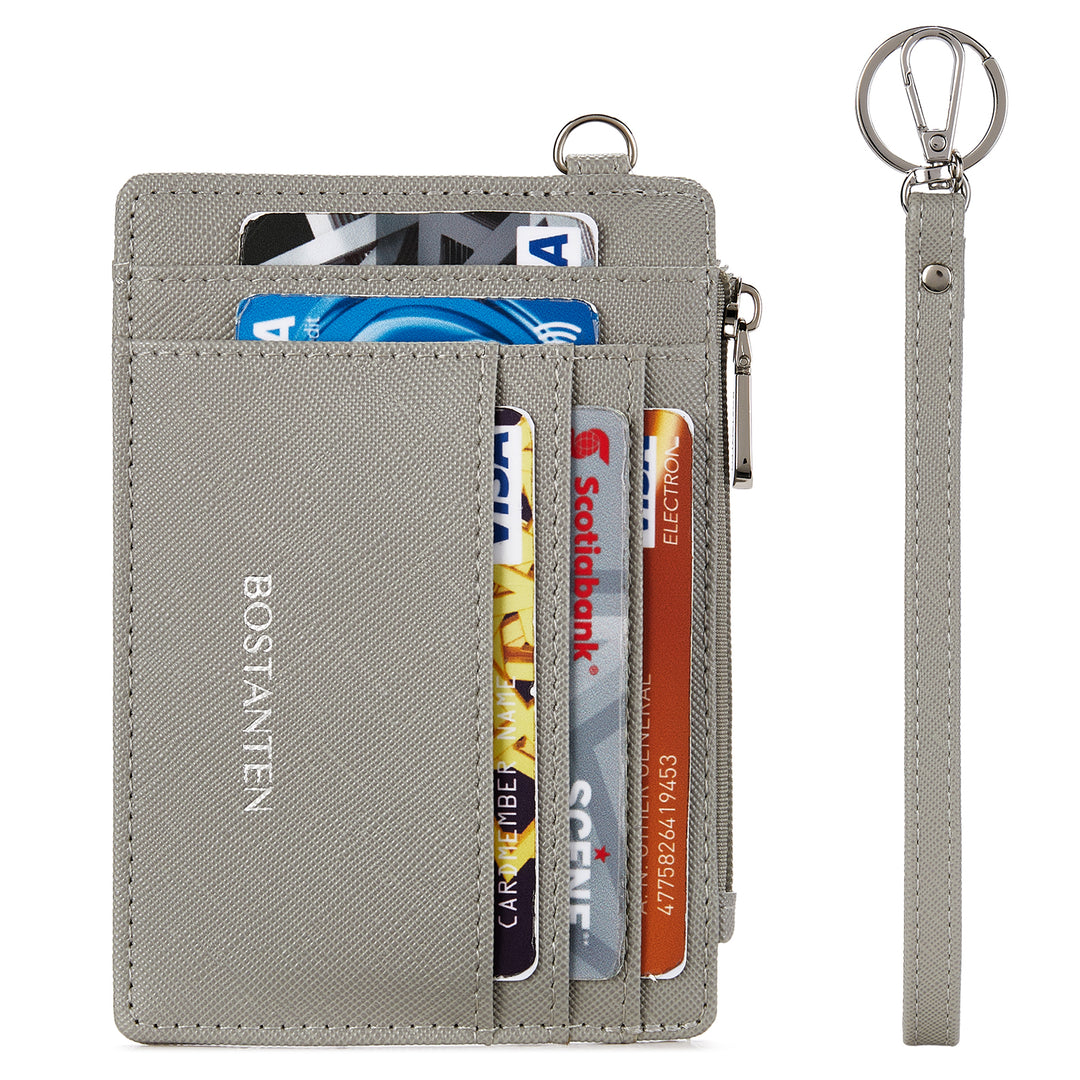 Lomy Slim Wristlet Keychain Wallet With Zipper Pocket