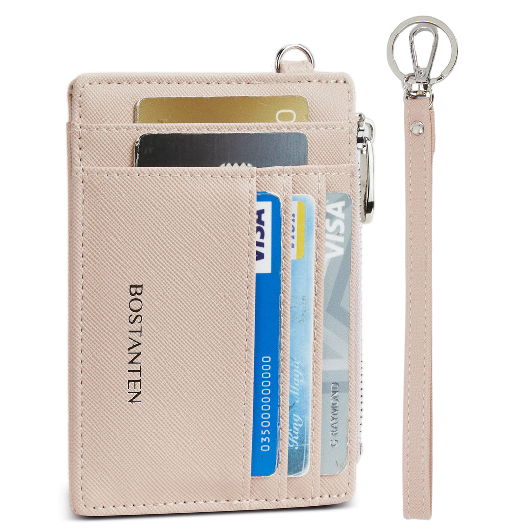 Lomy Slim Wristlet Keychain Wallet With Zipper Pocket