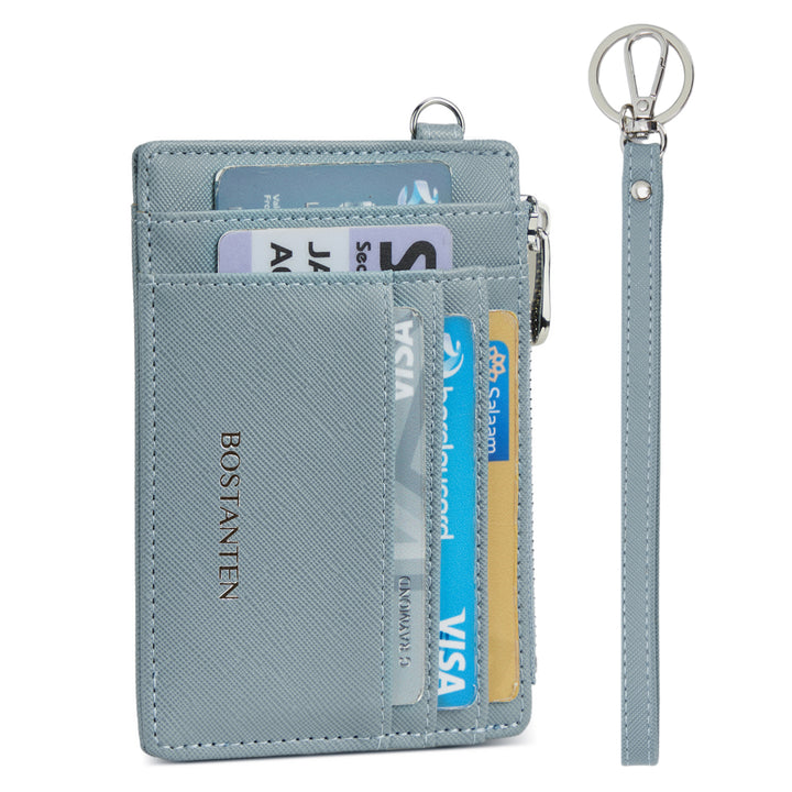 Lomy Slim Wristlet Keychain Wallet With Zipper Pocket