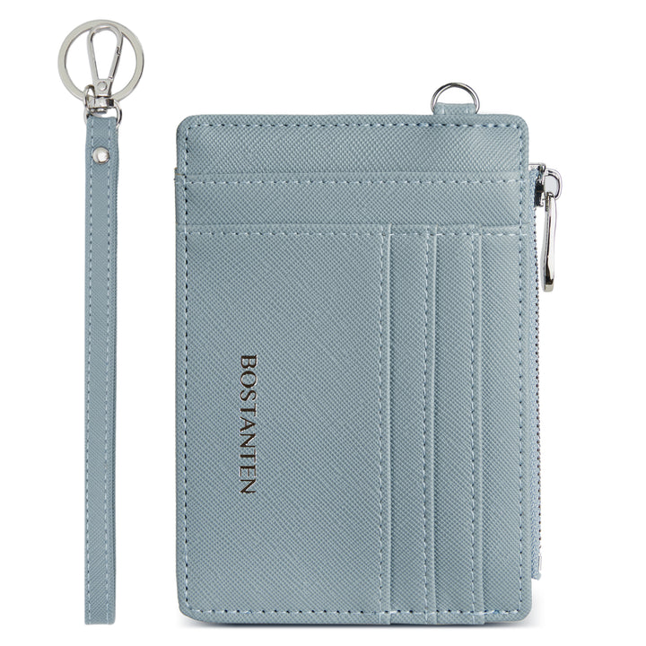 Lomy Slim Wristlet Keychain Wallet With Zipper Pocket