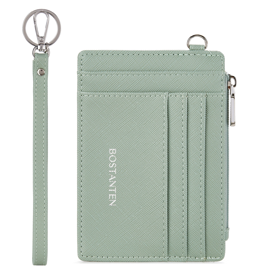 Lomy Slim Wristlet Keychain Wallet With Zipper Pocket