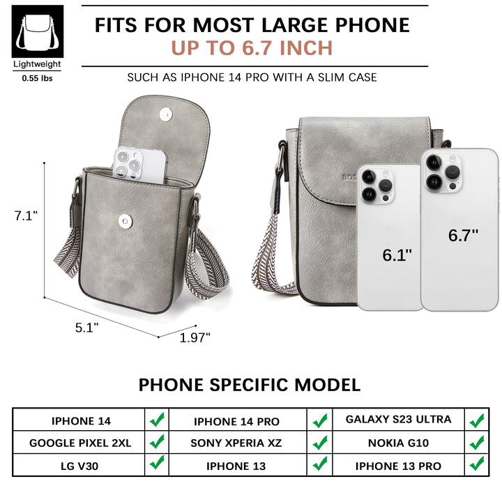 Phone Crossbody Bag - Magnetic Front Flap