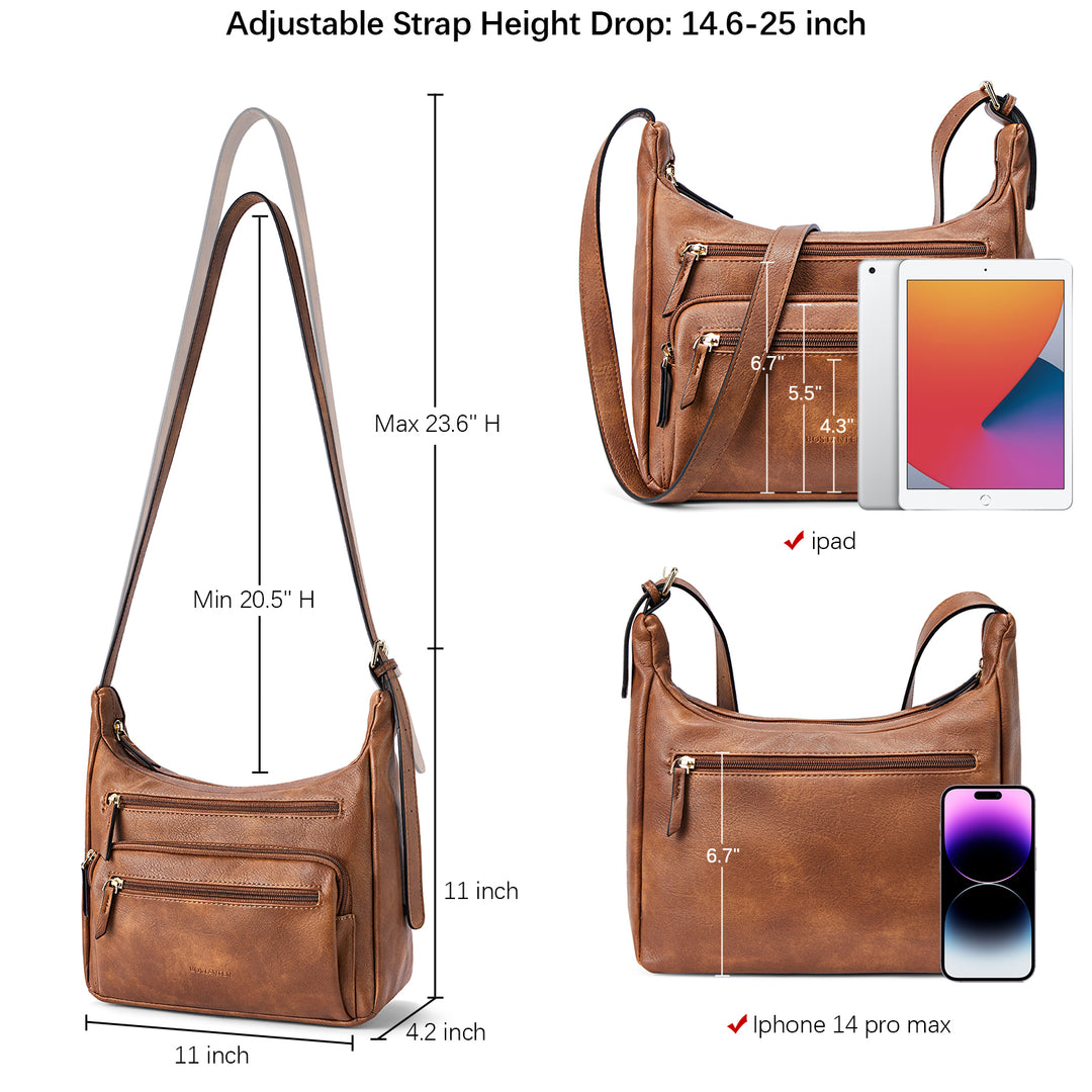 Evelyn Hobo-Schultertasche mit mehreren Taschen 