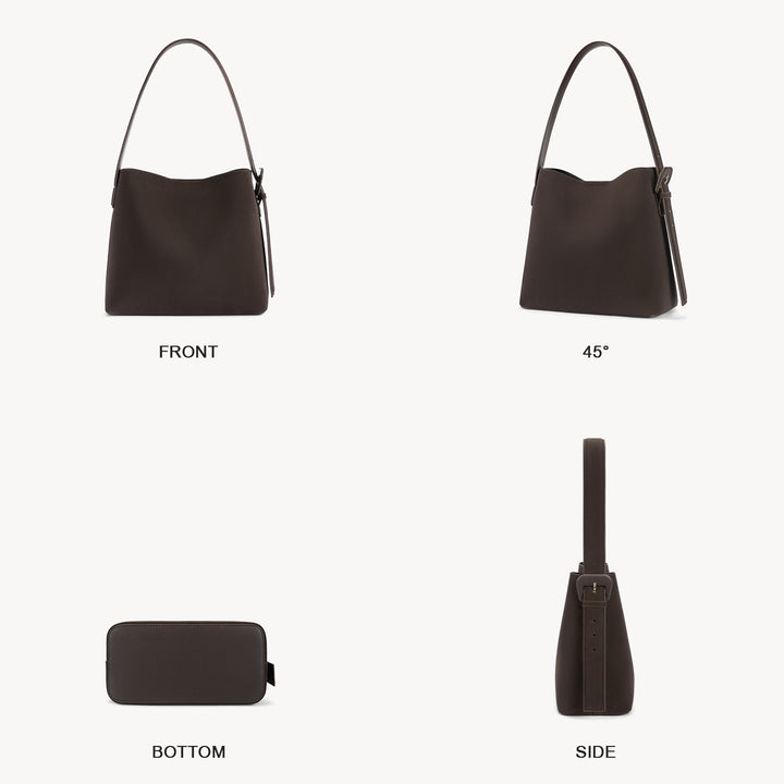 Lotty Soft Leather Chic Bucket Bag