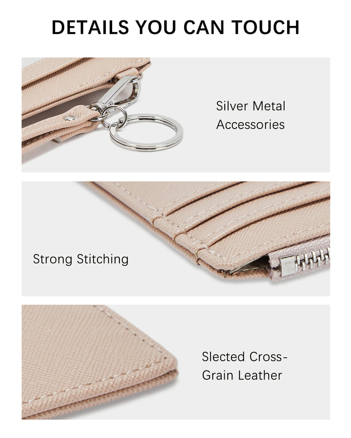 Lomy Slim Wristlet Keychain Wallet With Zipper Pocket