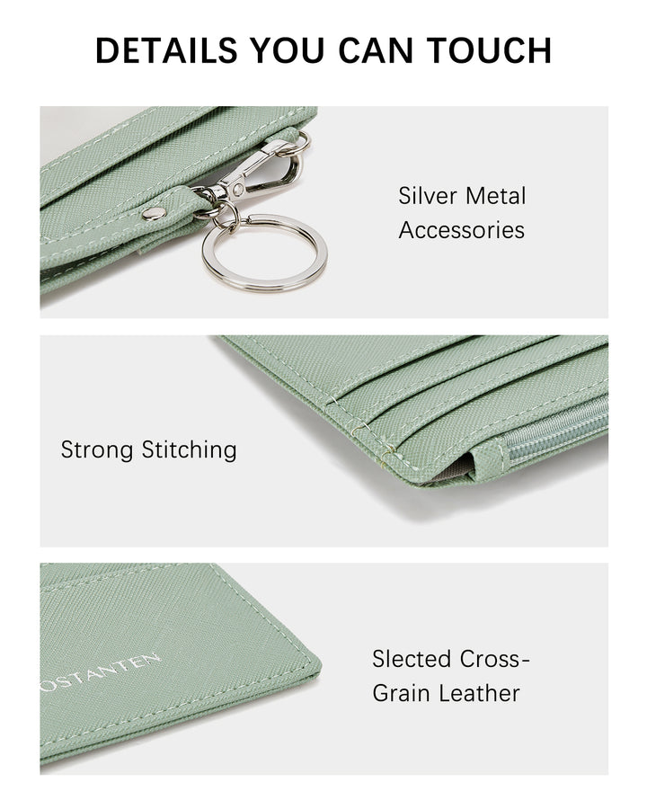 Lomy Slim Wristlet Keychain Wallet With Zipper Pocket