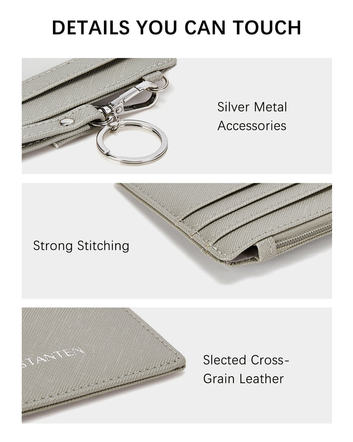 Lomy Slim Wristlet Keychain Wallet With Zipper Pocket