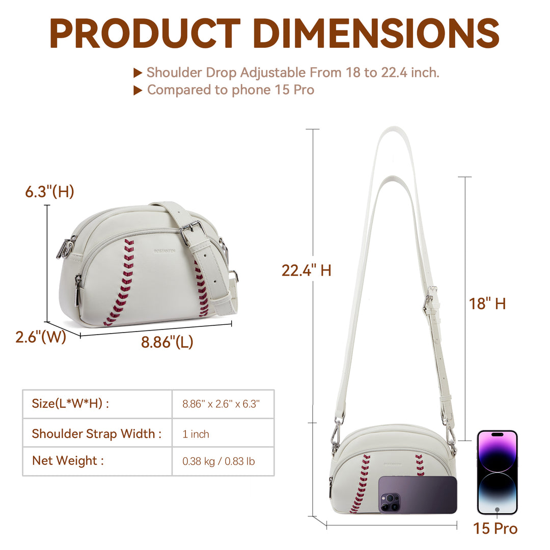 Harper Jones Baseball Stitch Crossbody – Sporty Elegance with a Playful Touch