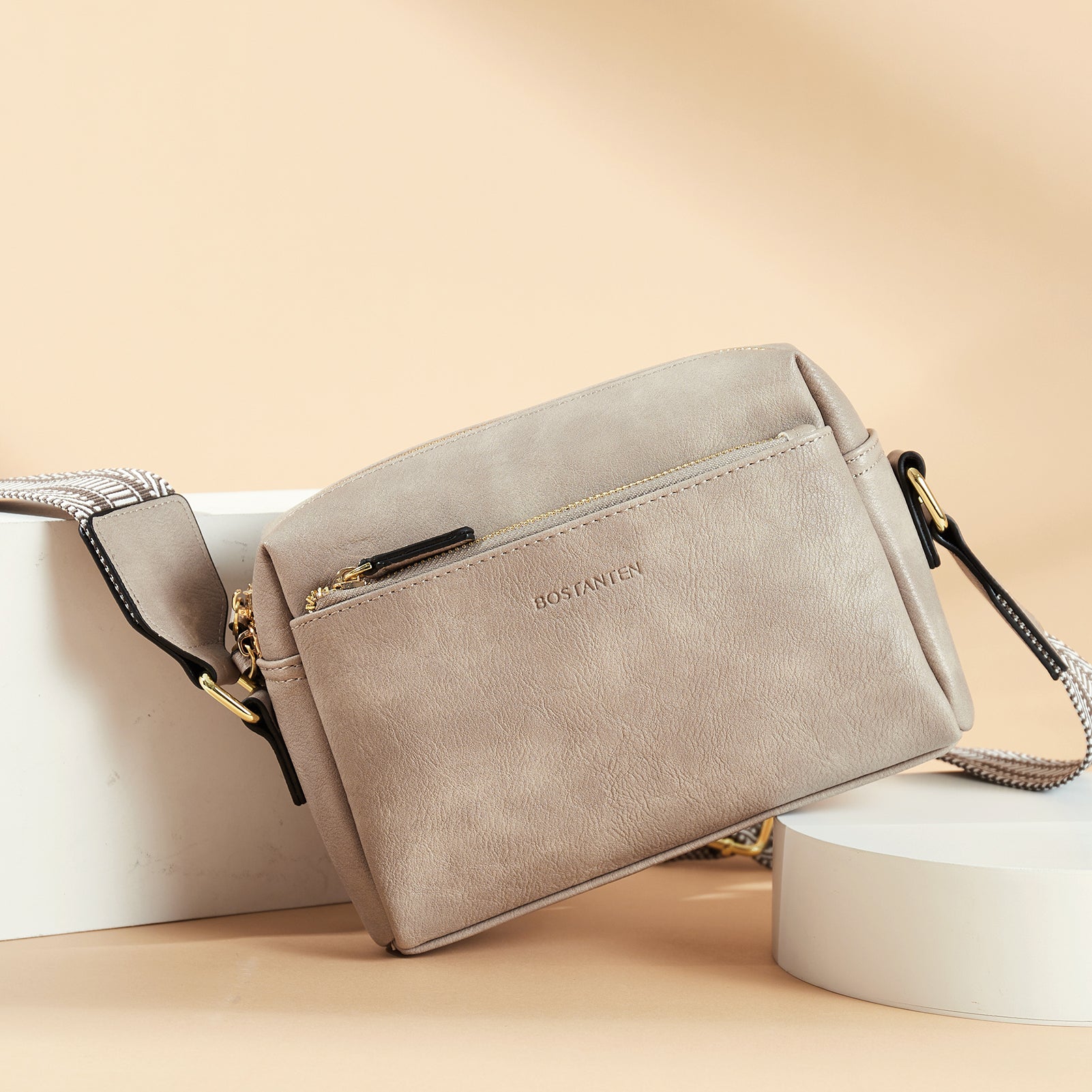 Triple Zip Cell Phone Leather Handbag - Organize Your Essentials