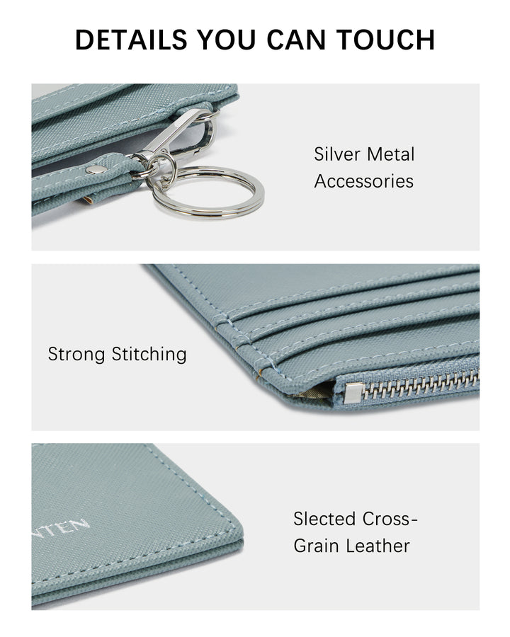 Lomy Slim Wristlet Keychain Wallet With Zipper Pocket