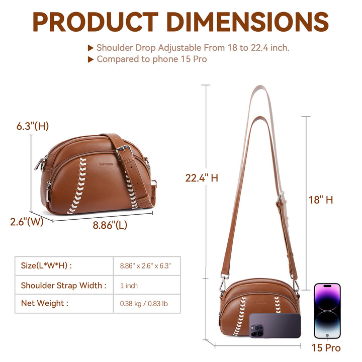 Harper Jones Baseball Stitch Crossbody – Sporty Elegance with a Playful Touch