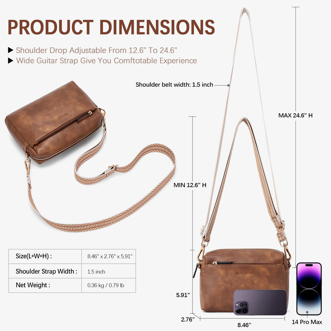 Nola Keep Your Essentials Organized with a Triple Zip Cell Phone Leather Handbag