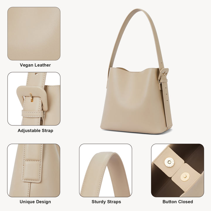 Lotty Soft Leather Chic Bucket Bag