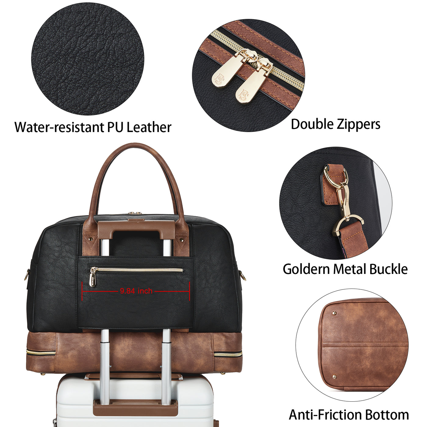 Leather Travel Bag - Men's & Women's Duffle Bag
