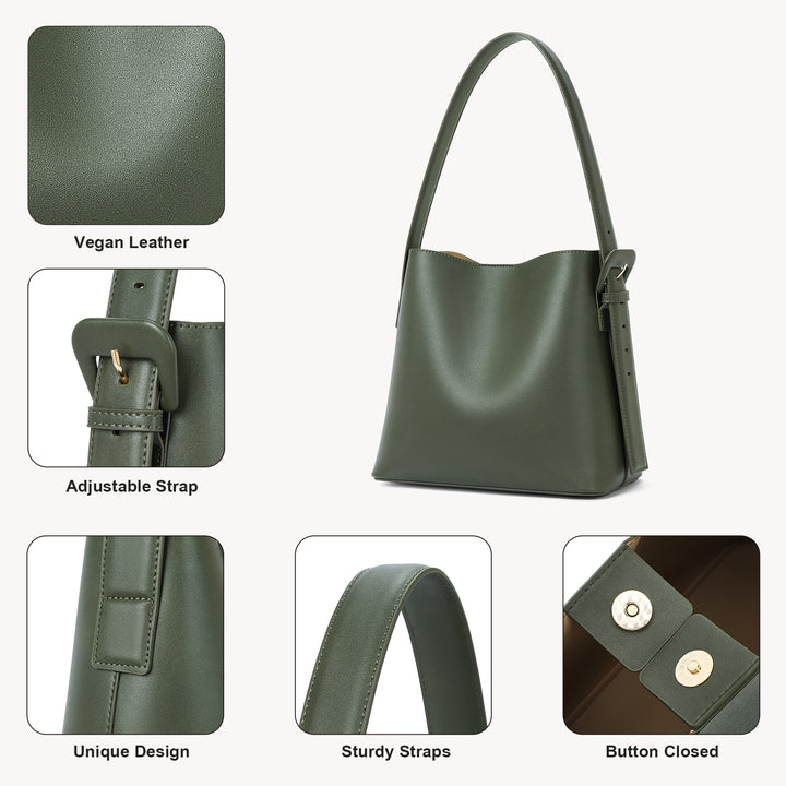 Lotty Soft Leather Chic Bucket Bag