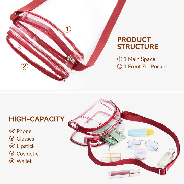 Clear Baseball Stitch Crossbody – Baseball Fans Gifts