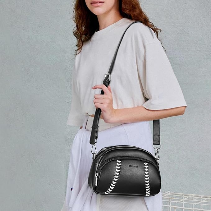 Harper Jones Baseball Stitch Crossbody – Sporty Elegance with a Playful Touch