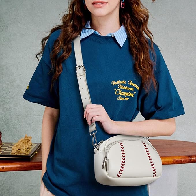 Harper Jones Baseball Stitch Crossbody – Sporty Elegance with a Playful Touch