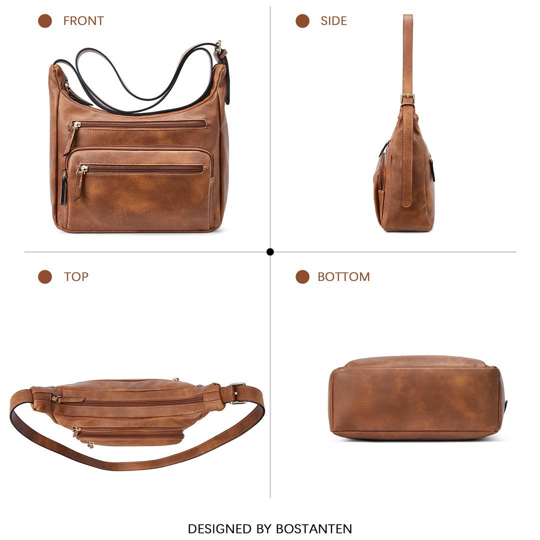 Evelyn Hobo-Schultertasche mit mehreren Taschen 