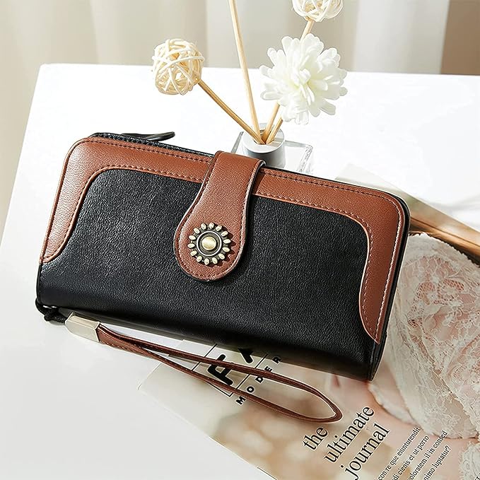 Large leather clasp clearance purse