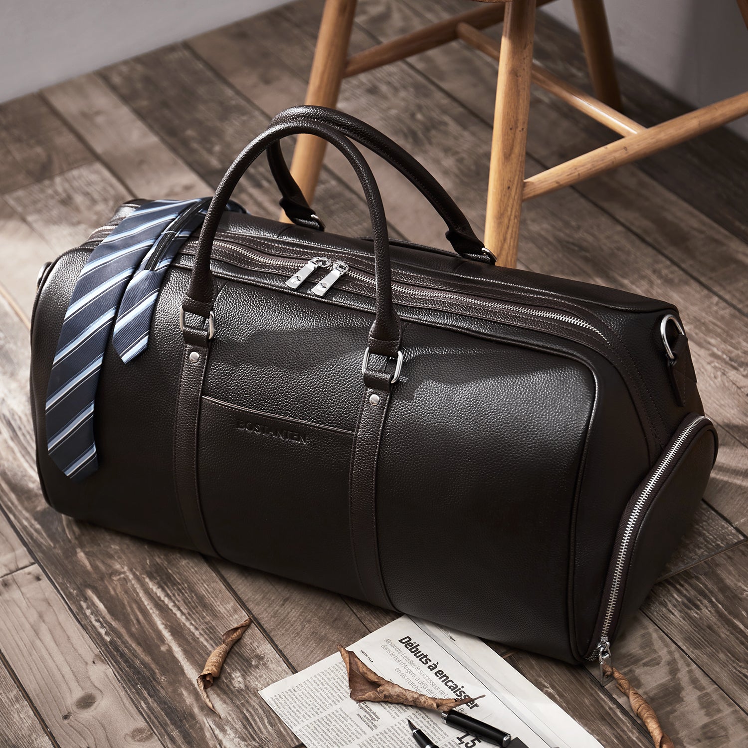 Genuine leather luggage on sale