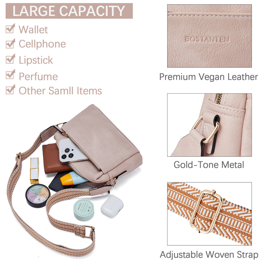 Nola Keep Your Essentials Organized with a Triple Zip Cell Phone Leather Handbag