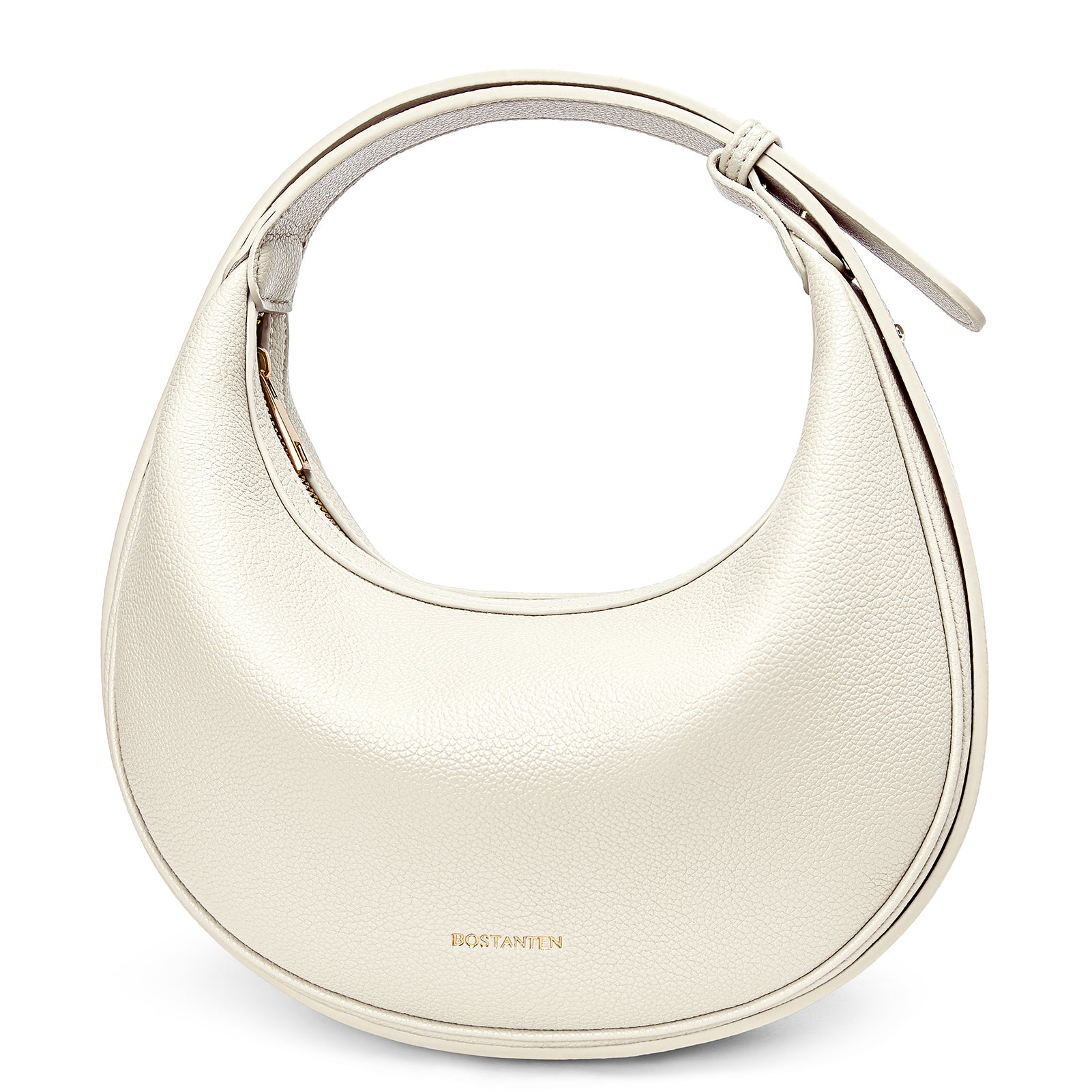 Elegant Crescent Moon White Leather Hobo Bag - Chic and Versatile |  Bostanten – BOSTANTEN