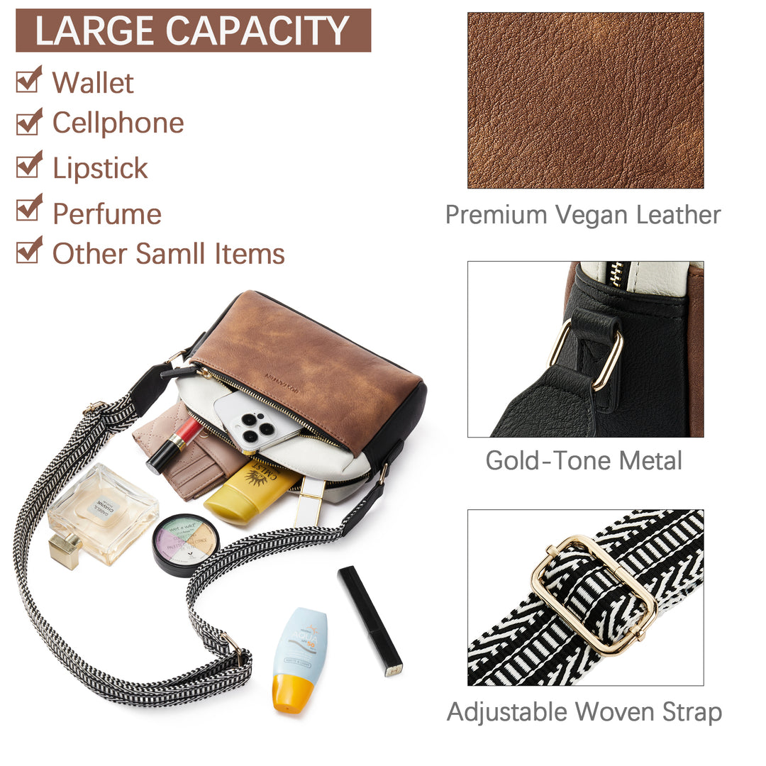 Nola Keep Your Essentials Organized with a Triple Zip Cell Phone Leather Handbag