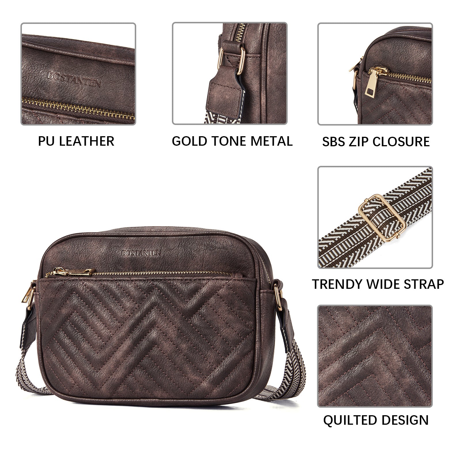 Vegan Leather Crossbody Bags for Women Shop Now for Sustainable Style BOSTANTEN