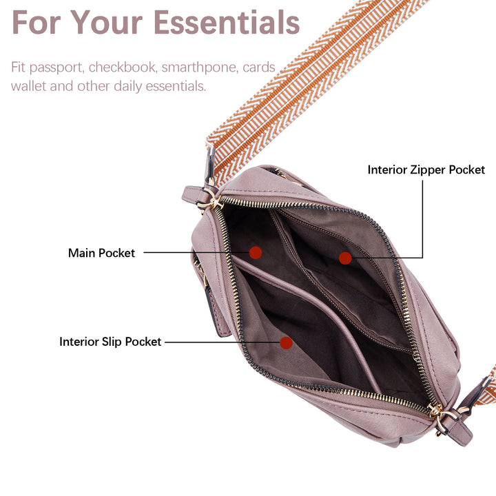 Nola Keep Your Essentials Organized with a Triple Zip Cell Phone Leather Handbag