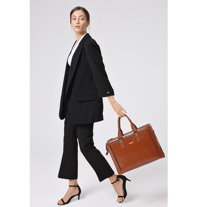 Carol  Designer Briefcase For Women — Italian Leather