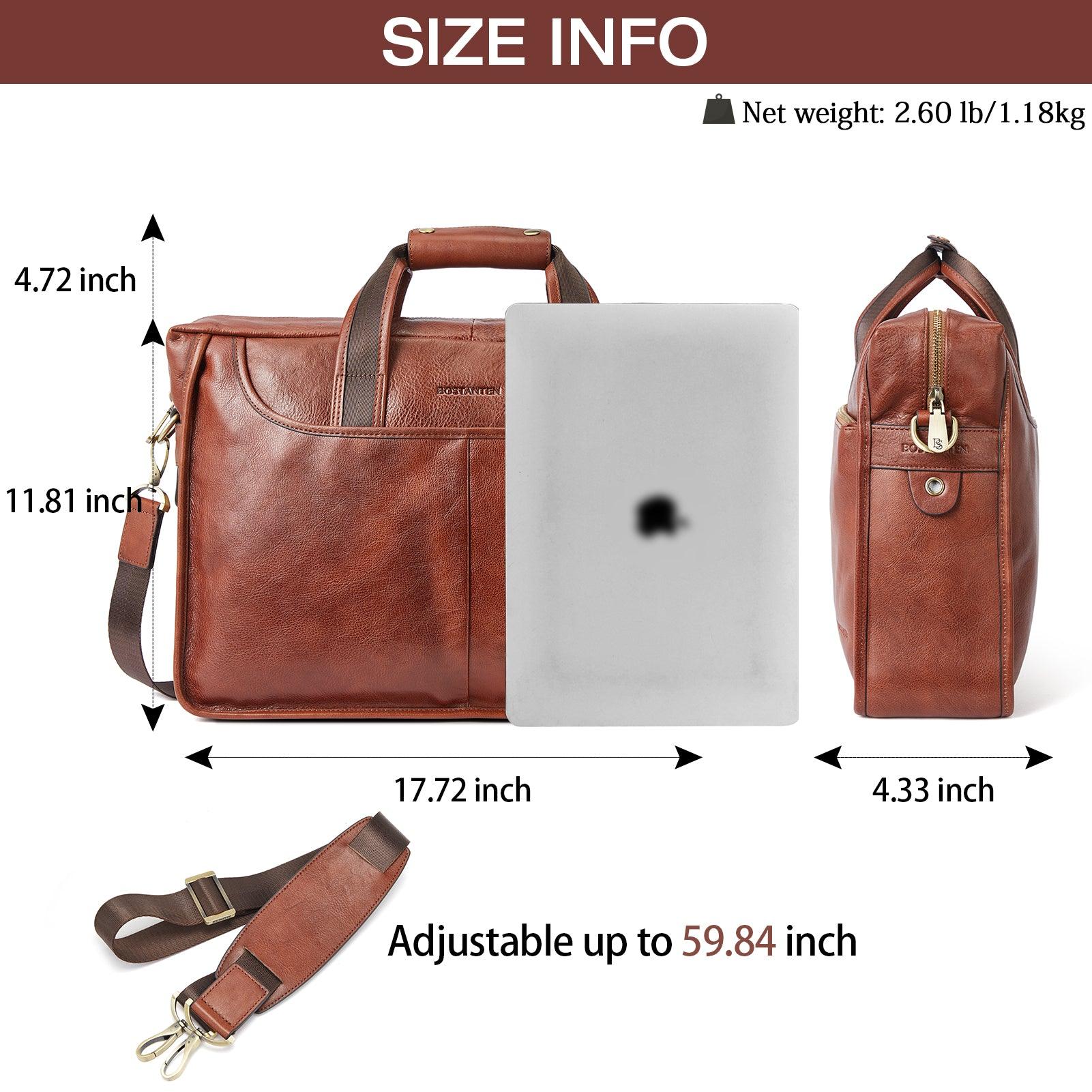 17 inch Men s Briefcase Messenger Bag For Business Lawyer Bostanten BOSTANTEN