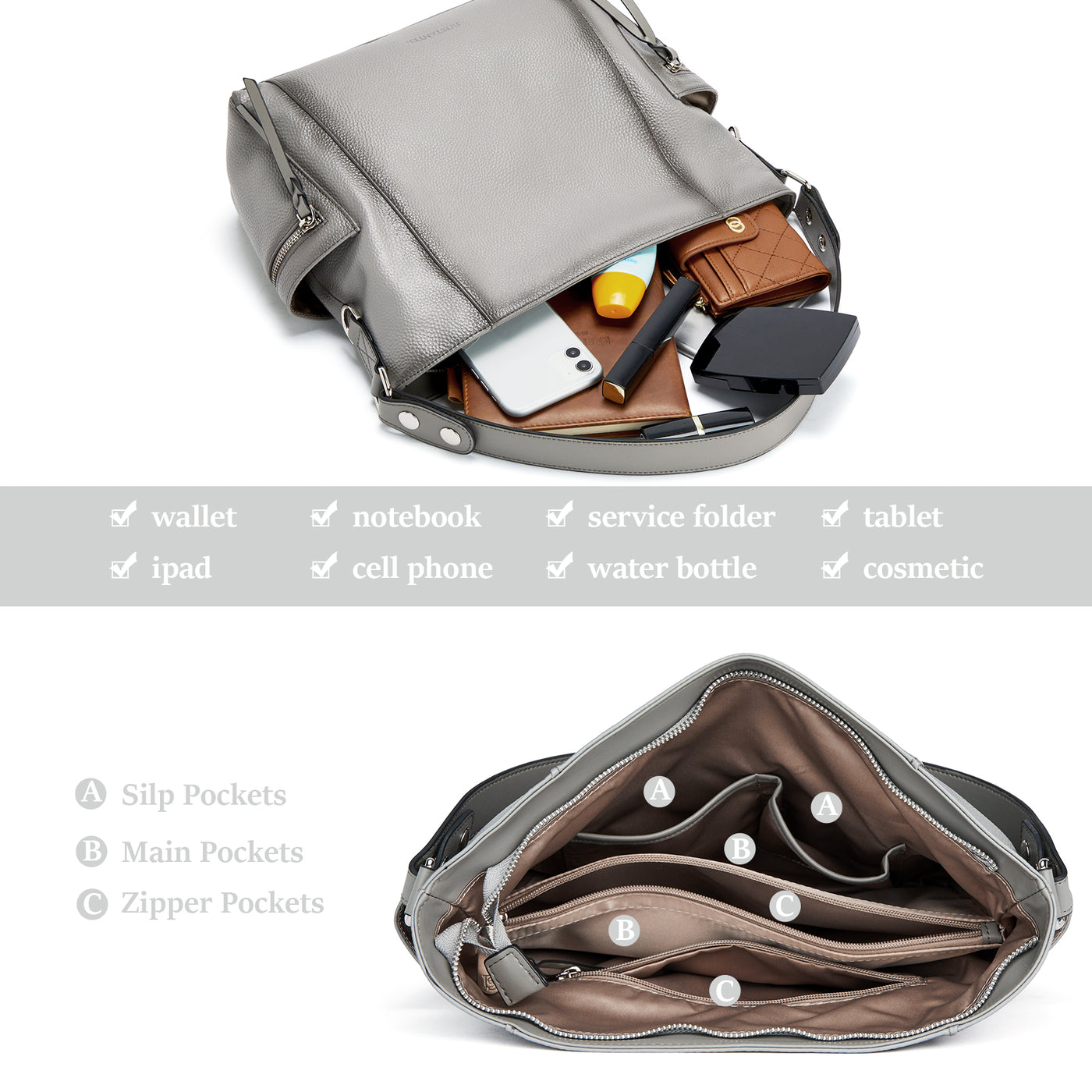 Kweli Multi-Functional Convertible Hobo Shoulder Bag with Handy