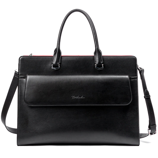 Mizuki  Black Leather Briefcase Women's  — Messenger Bags - BOSTANTEN