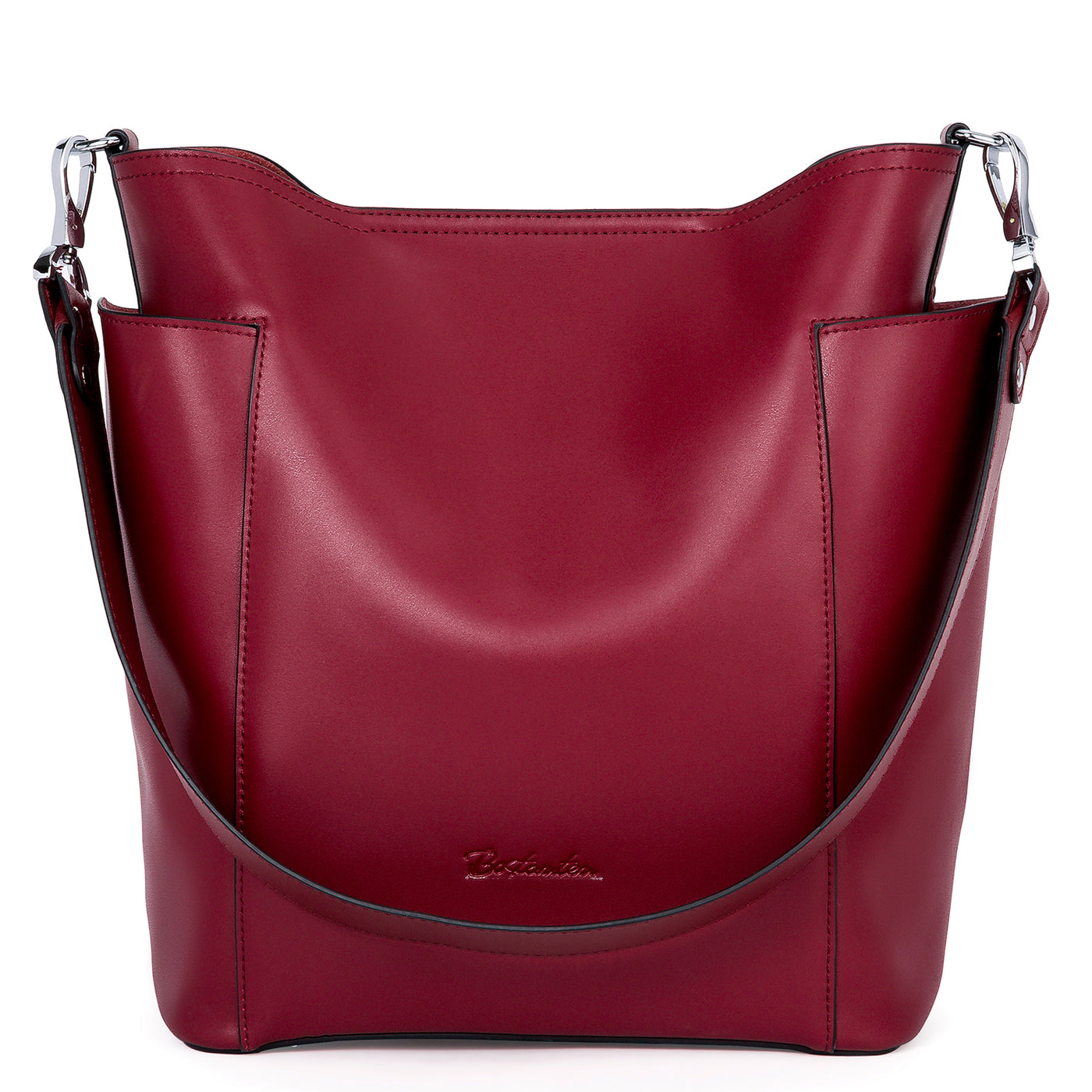 Women's Leather Top Handle Shoulder Leather Bucket Bag