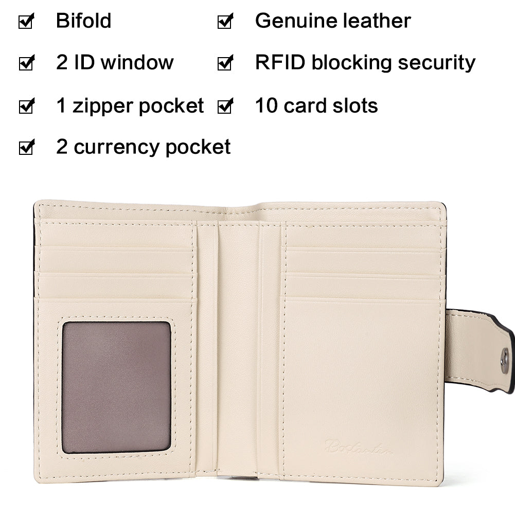 Lnna Small Bi-Fold Pocket Wallet Zippered Checkbook Cover — Bostanten –  BOSTANTEN
