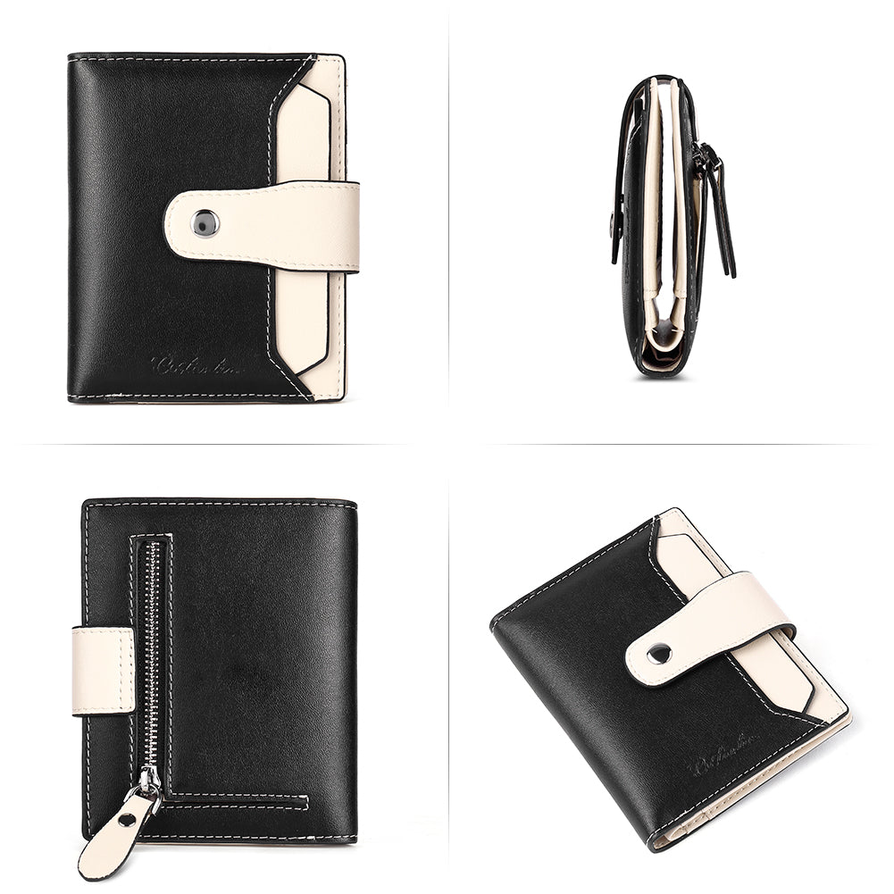 Lnna Small Bi-Fold Pocket Wallet Zippered Checkbook Cover — Bostanten –  BOSTANTEN