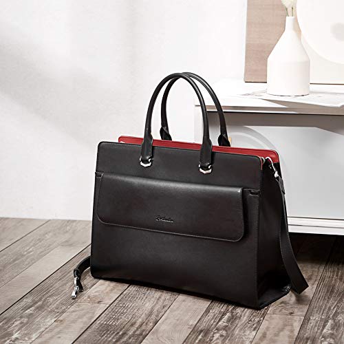 Black leather laptop bag womens hot sale