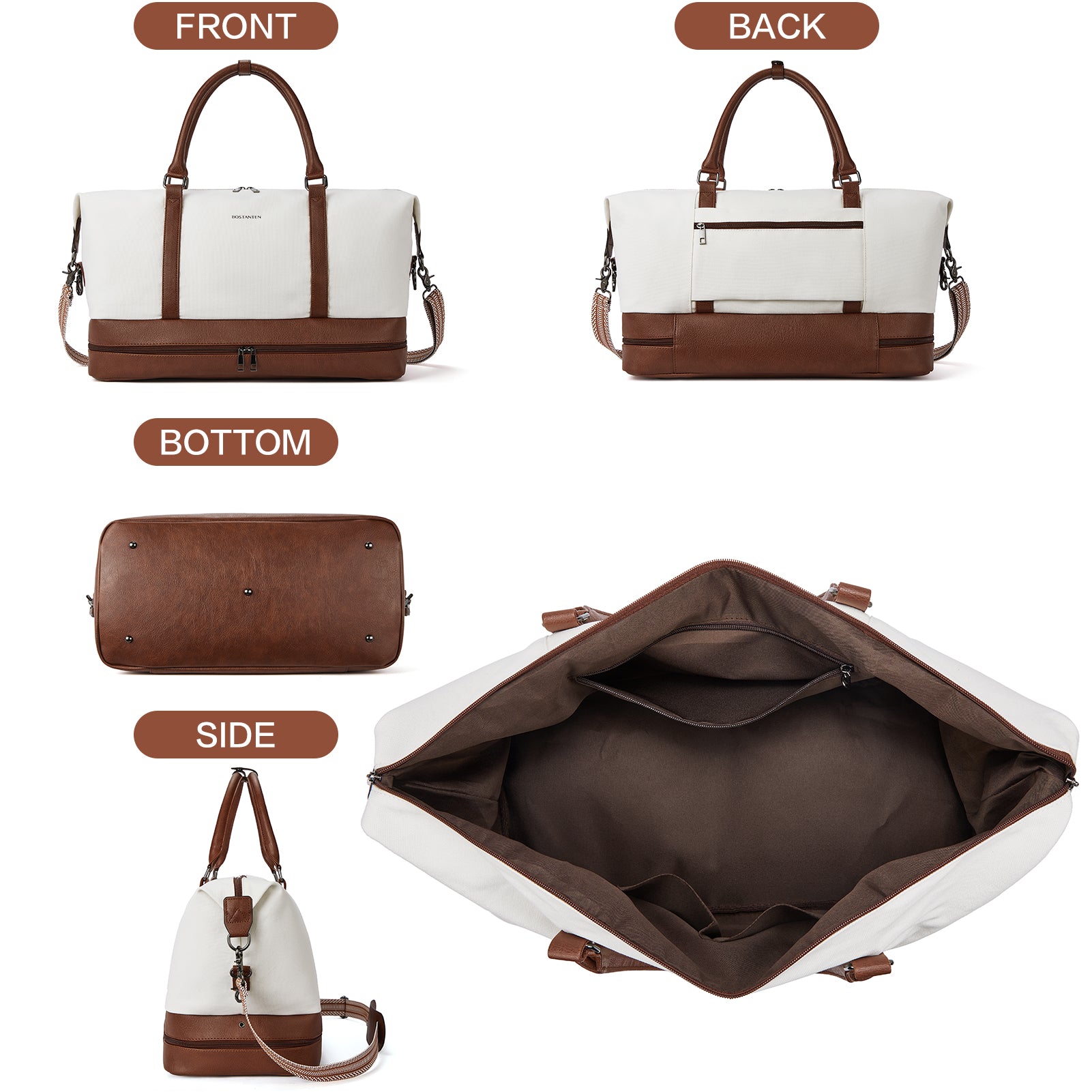 Zenobe Canvas Travel Duffel Bag Carry On - Ideal for Weekend Getaways ...