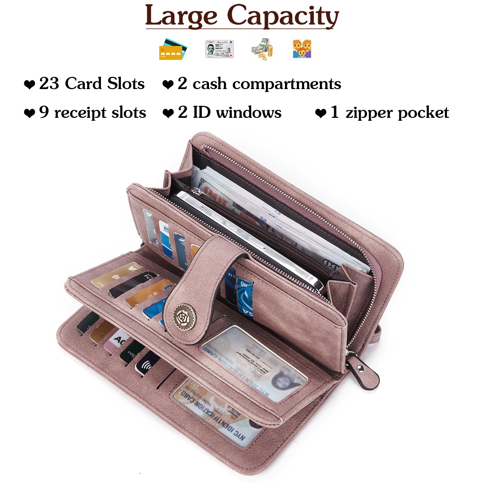 Large capacity wallet womens hotsell