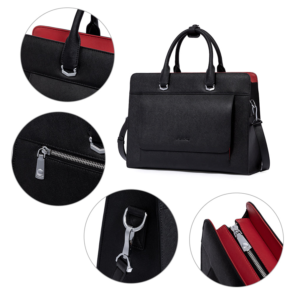 Mens leather briefcase outlet with shoulder strap