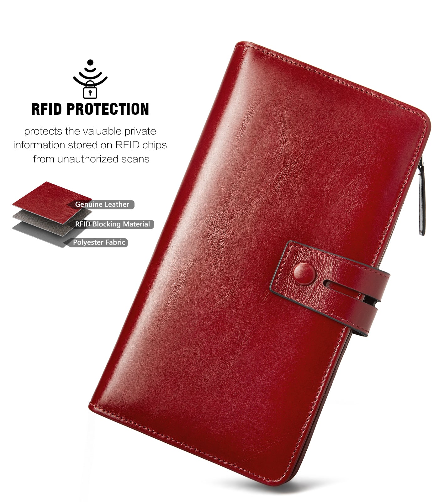 Bangyan Leather Purse Clutch Bag Long Card Holder Women Wallet, Women's, Size: 1 Pack, Blue